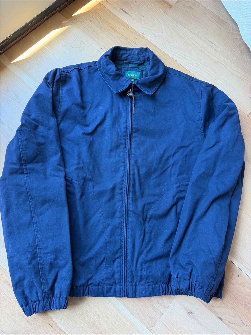 J. Crew Navy Zip-Front Cotton Bomber Jacket